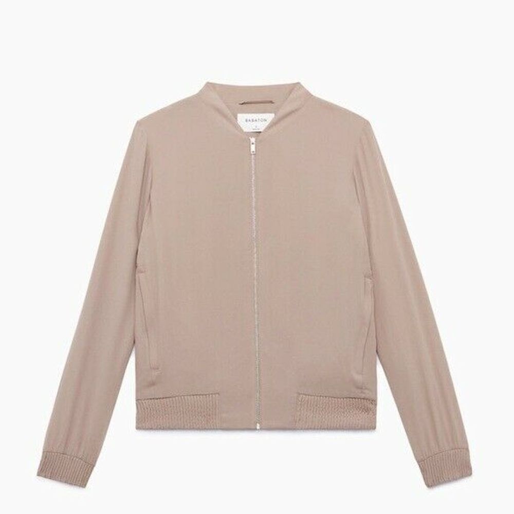 Aritzia Babaton Gilroy Bomber Jacket Taupe Size XS